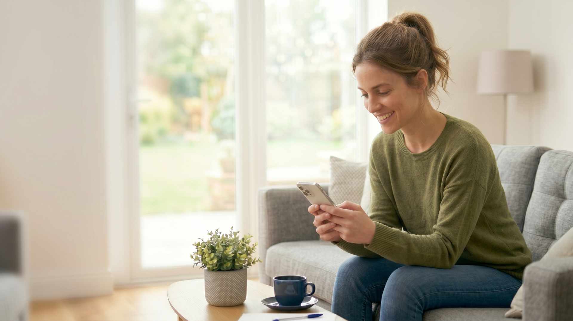 Ragazza che scarica e usa l’app Fontel